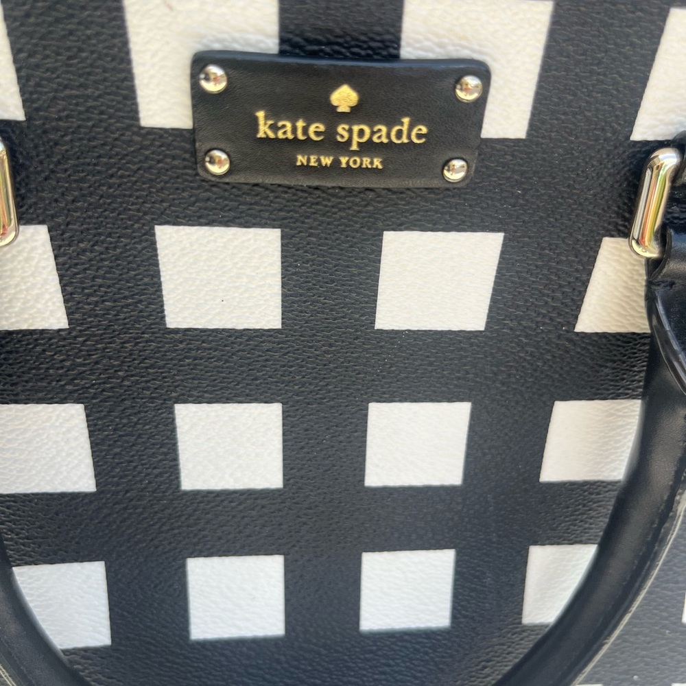 Kate Spade Black and White Geometric Satchel